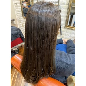 髪質改善縮毛矯正　トリートメント　グレージュカラー