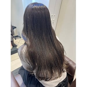 髪質改善カラー　TOKIOトリートメント　ロング　アッシュ