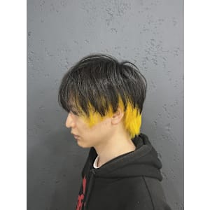 メンズウルフ×インナーイエローカラー／池袋／池袋東口店