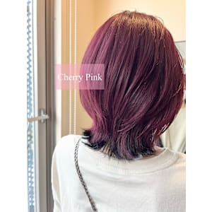 【W_SALON 河原町】Pink×Black /ボブ