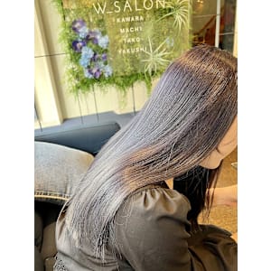 【W_SALON 河原町】シルバーグレージュ/髪質改善