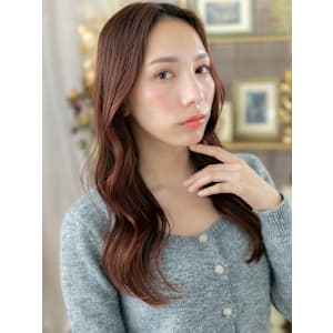 大人美人チェリーレッドひし形レイヤーカット　マロンベージュ