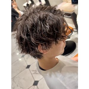 カットパーマ　ゆるめパーマ　メンズ　ショート　短髪　髪型　