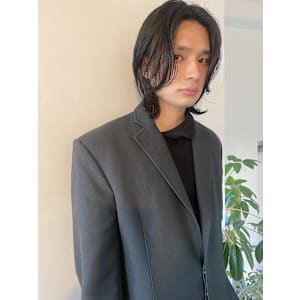 メンズニュアンスパーマウルフセンターパート