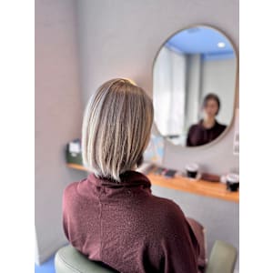 #ブロンド　#ダブルカラー　#切りっぱなしボブ