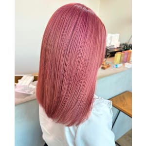 ピンクブリーチダブルカラーミディアム髪質改善トリートメント