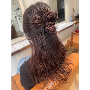 赤髪ロング韓国風ヘアアレンジ×小野ふゆり
