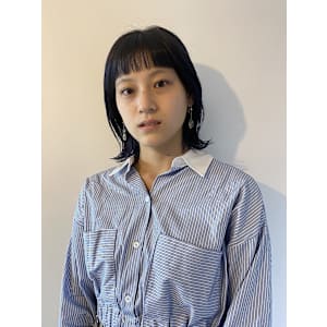 ブルーブラック×切りっぱなし