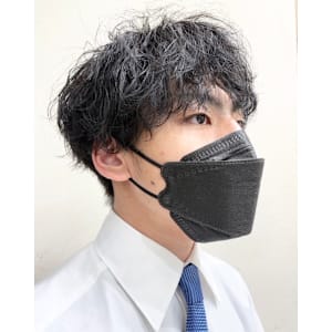 メンズカット＋波巻きパーマパーマ＋透明感カラー