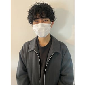 ツーブロックマッシュメンズニュアンスパーマ