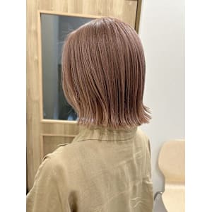 ☆切りっぱなしボブ　ピンクミルクティーベージュ