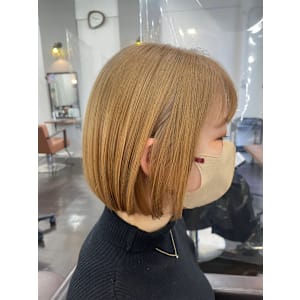 髪質改善/ハイトーンカラー/ブリーチ/イエロー/ショートボブ