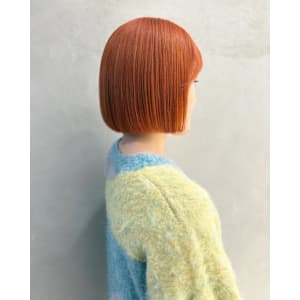 ダブルカラー/オレンジカラー/ボブスタイル