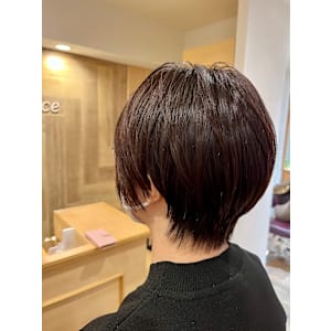 【Terrace】くびれショート×ピンクブラウン(白髪有り)