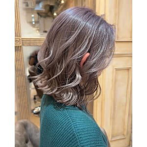 ラベンダーミルクティー_ グレージュ_ 韓国風巻き