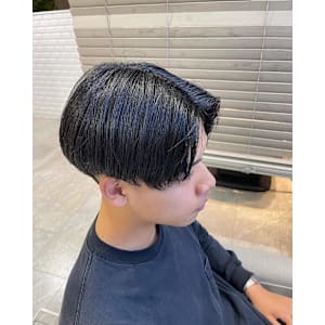 メンズ　ブルーブラック　センターパート＠30代40代50代6