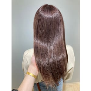 ブリーチ1回ピンクバイオレットベージュ黒髪卒業式カラー赤羽