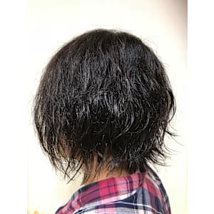 マッシュレイヤーボブウェーブスタイル