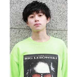 ツーブロック メンズショート アッシュブラック　マッシュ