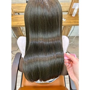 髪質改善/縮毛矯正/酸性ストレート/韓国風/グレージュ/暗髪