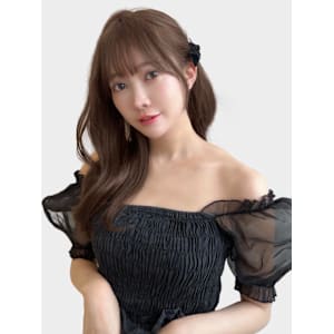 小顔カット　透明感カラー　くびれヘア　チョコレートブラウン