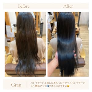お客様髪質改善データ1640（ローライトバレイヤージュ