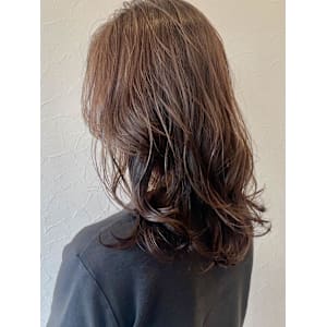 くすみベージュピンク/ゆるふわ/レイヤー