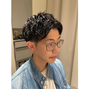 ツーブロアップバングパーマ