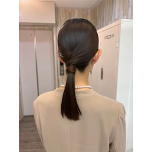 結婚式お呼ばれヘアアレンジ/タイトポニー/シニヨン