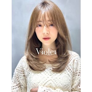 韓国レイヤーカットロングレイヤー大人可愛いシースルーバング