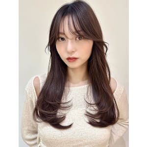 ロングレイヤー内巻きレイヤー似合わせカット小顔スタイル