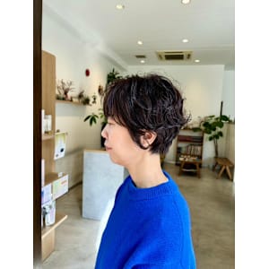 大人女性ショートパーマスタイル＃広島西区庚午北