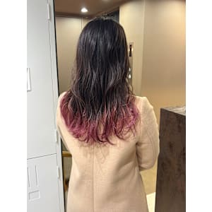 グラデーションカラー/くすみピンク/暖色カラー/裾カラー