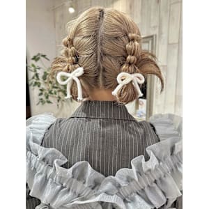 ヘアセット/ヘアアレンジ/お呼ばれヘア/ベージュ