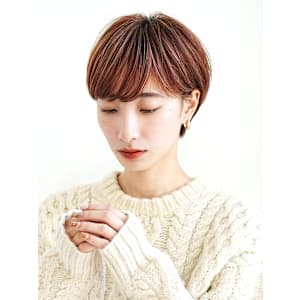 前下がりショート・ボブ/絶壁解消/前髪あり/30代/40代/