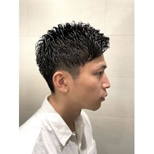 髪質改善アイロンパーマ×ツーブロックショート