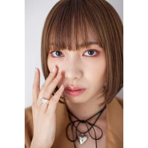 ミルクティーベージュのあごラインボブ