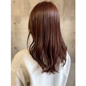 メルティーカラー　艶髪グレージュ　上品カラー　セミロング