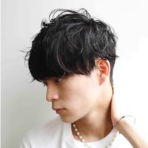 ツーブロックレイヤーショートマッシュ