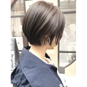 【NOA】透明感マッシュマロンベージュショートボブ