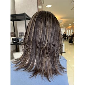 30.40代白髪ぼかしハイライトライトベージュレイヤー