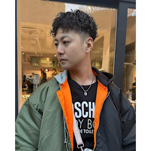 【 メンズ刈り上げショート × スパイラルパーマ 】