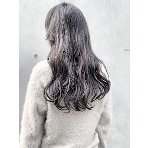 ロングヘア★ブルーアッシュデザインカラー ダブルカラー