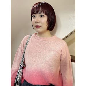 red/ブリーチなしダブルカラー/layer bob