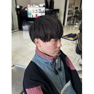 王道メンズショートマッシュビジカジ清潔感アッシュブラウン