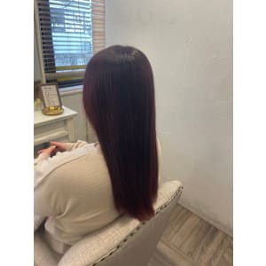 ピンクブラウン×縮毛矯正