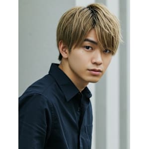 フェザーパーマグレーブルーカラー刈り上げショートパンク