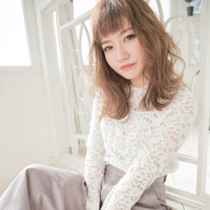 ☆ミントベージュ×外ハネミディ☆-新宿店-