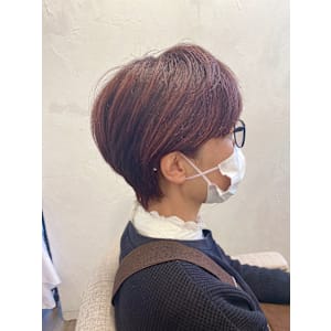 ハンサムショート×ワインレッド