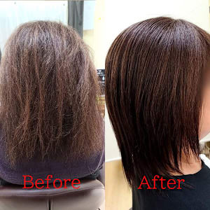 以前の薬剤ダメージで矯正を控えていたお客様 - PourVous Hair Design【プールブーヘアデザイン】掲載中